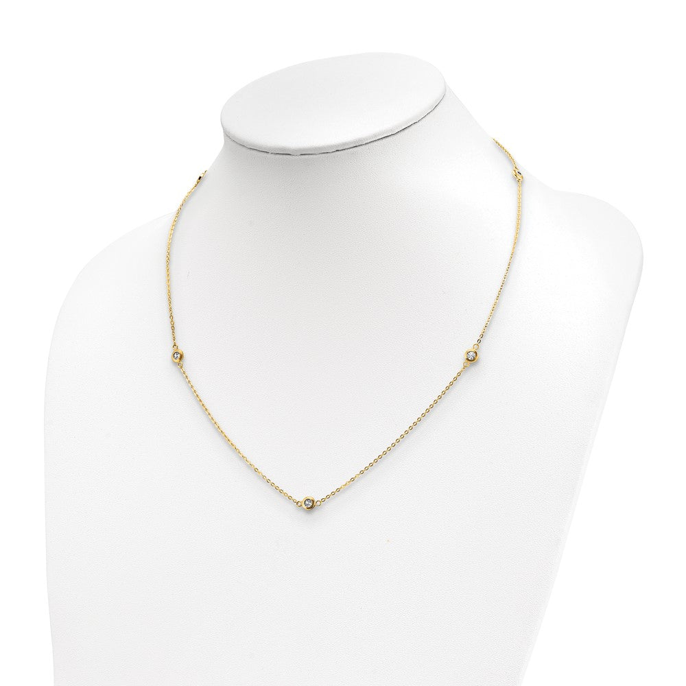 Polished D/C Necklace 20" - Two-Tone Gold