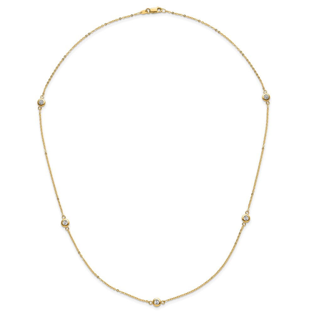 Polished D/C Necklace 20" - Two-Tone Gold
