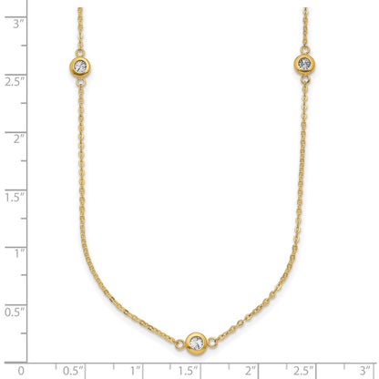 Polished D/C Necklace 20" - Two-Tone Gold