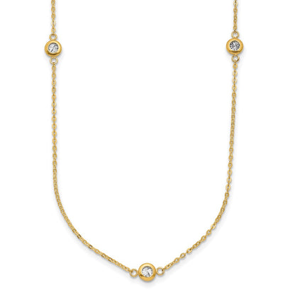 Polished D/C Necklace 20" - Two-Tone Gold