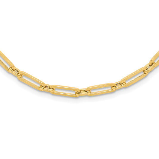 Polished Flat Oval Link Necklace 16"