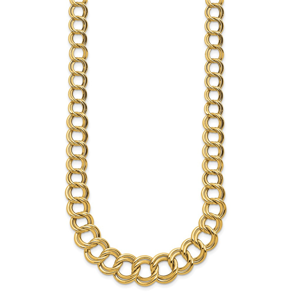 Polished Graduated Double Link Necklace 18"