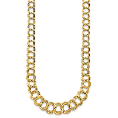 Polished Graduated Double Link Necklace 18"