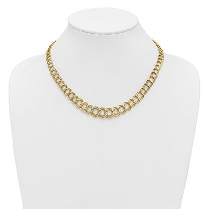 Polished Graduated Double Link Necklace 18"