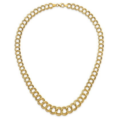 Polished Graduated Double Link Necklace 18"