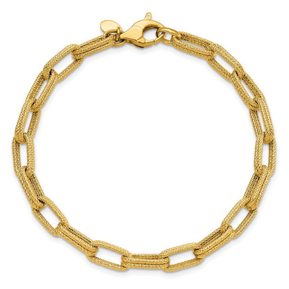Polished Textured Fancy Link Bracelet 7.75" - 5.7mm