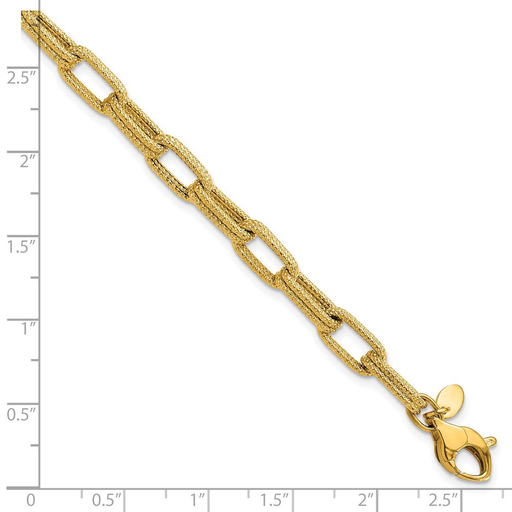Polished Textured Fancy Link Bracelet 7.75" - 5.7mm