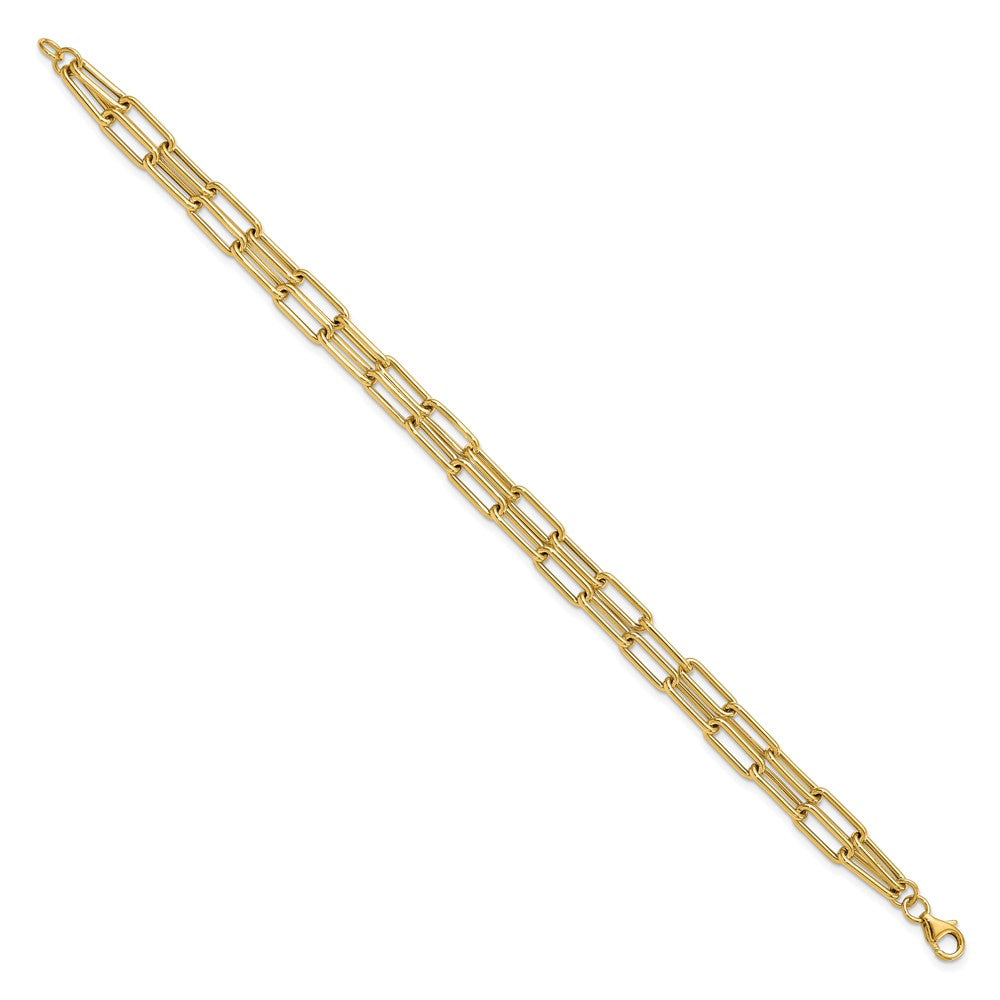 Polished Double-layer Link Bracelet 8.5"