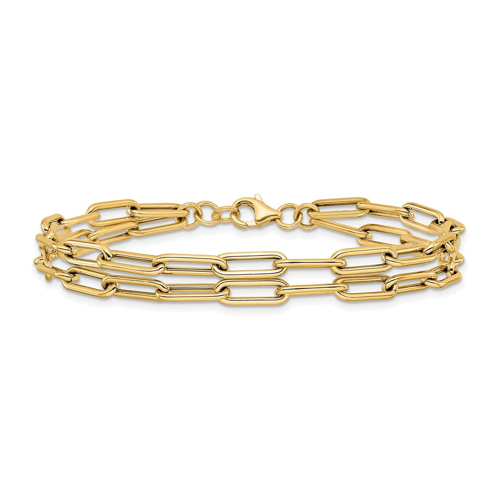Polished Double-layer Link Bracelet 8.5"