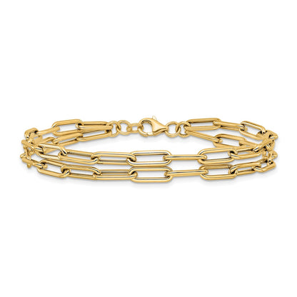 Polished Double-layer Link Bracelet 8.5"