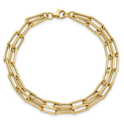 Polished Double-layer Link Bracelet 8.5"