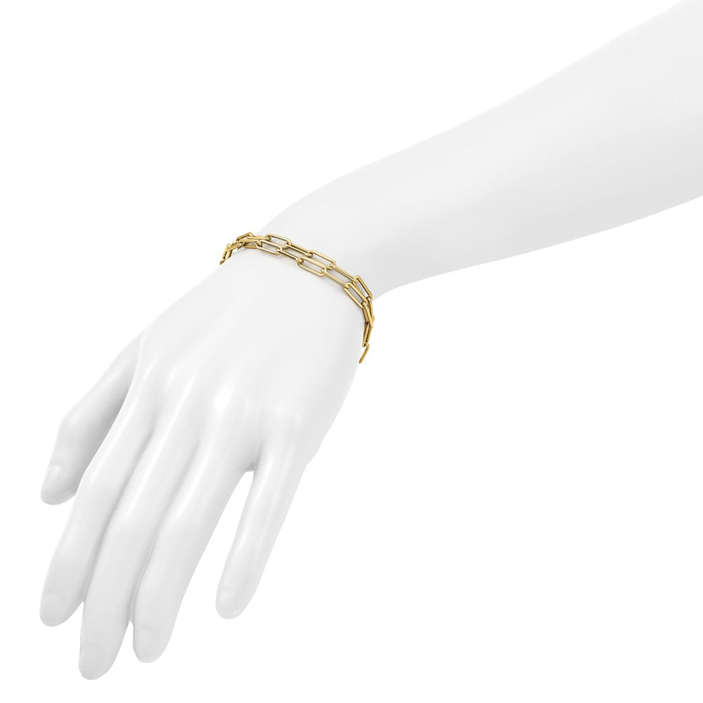 Polished Double-layer Link Bracelet 8.5"