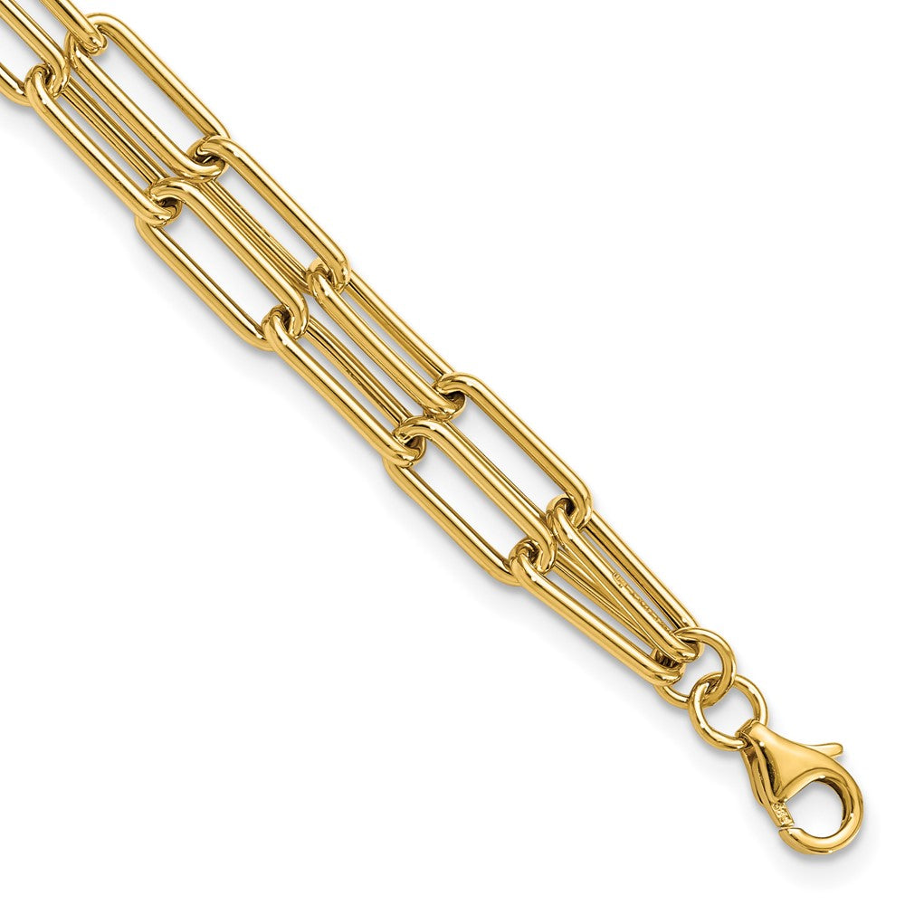 Polished Double-layer Link Bracelet 8.5"