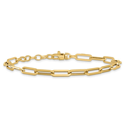 Polished Fancy Link with 1in ext Bracelet - 4.5mm