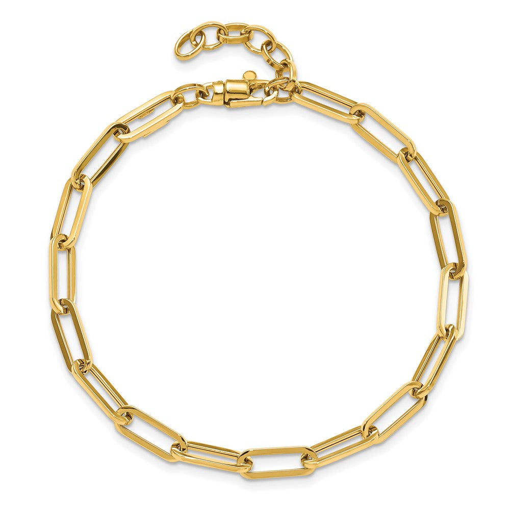 Polished Fancy Link with 1in ext Bracelet - 4.5mm