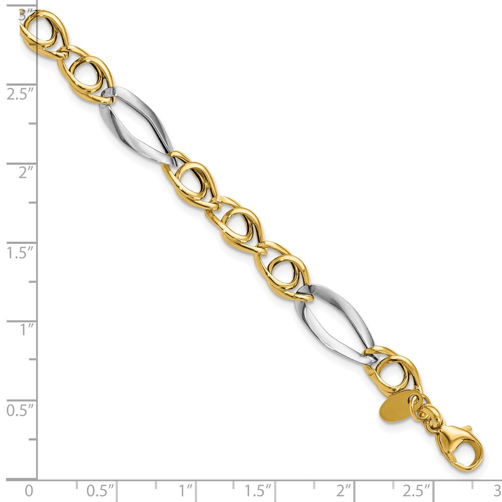 Rhodium Fancy Link Bracelet 7.75"