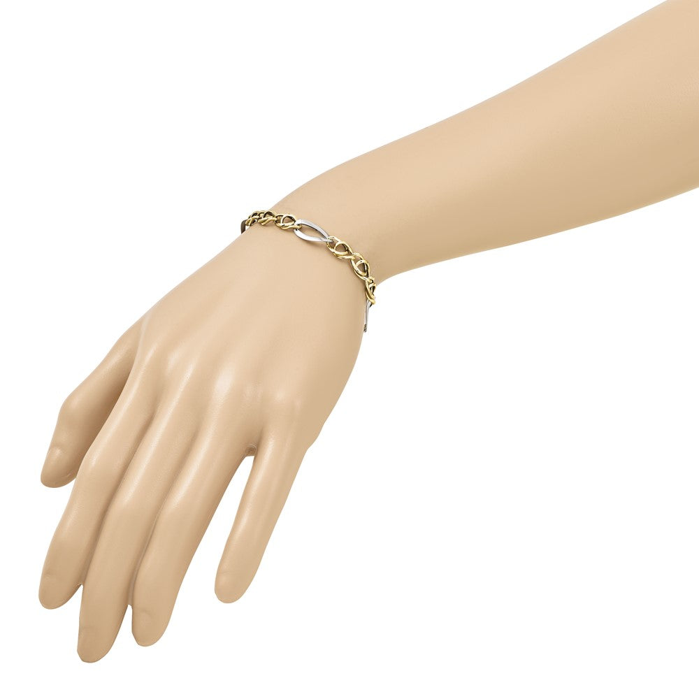 Rhodium Fancy Link Bracelet 7.75"