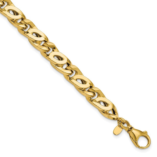 Men's Polished Fancy Link Bracelet 9" - 9.8mm