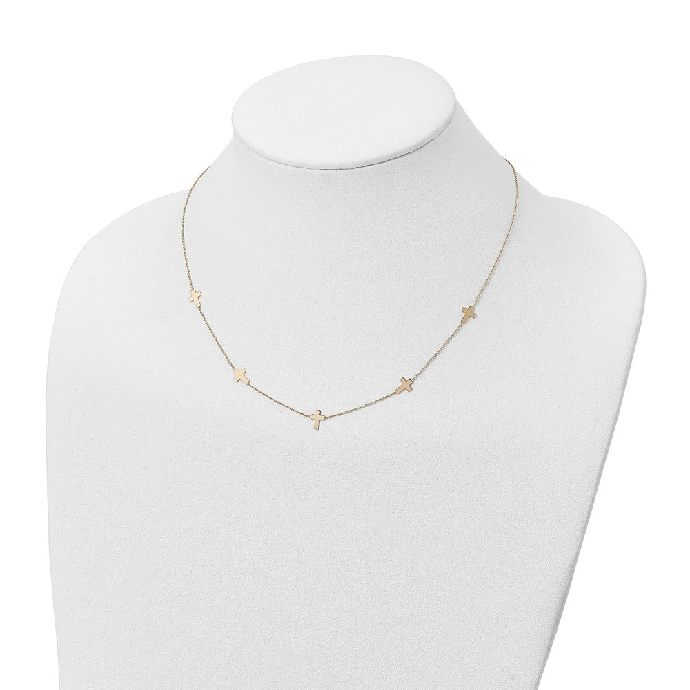Polished Cross Necklace 18"