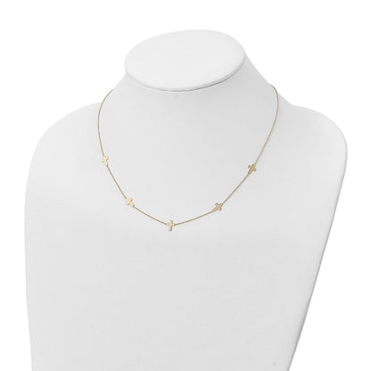 Polished Cross Necklace 18"