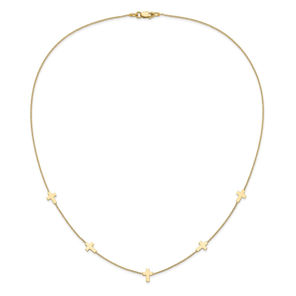 Polished Cross Necklace 18"