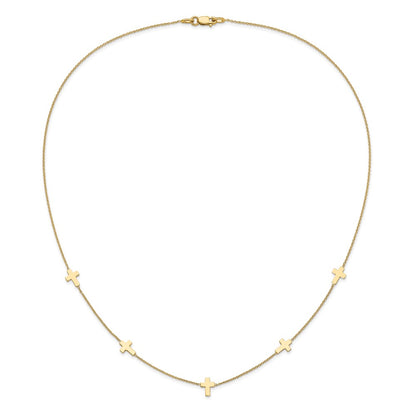 Polished Cross Necklace 18"
