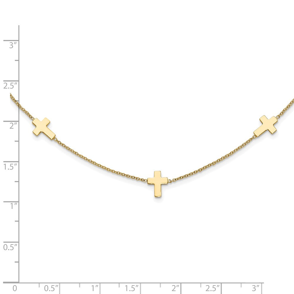 Polished Cross Necklace 18"