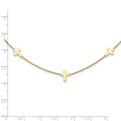 Polished Cross Necklace 18"