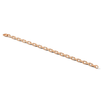 Polished and Textured Fancy Link Bracelet 7.25" - Rose Gold