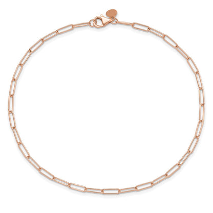 Polished Fancy Link Anklet 10"