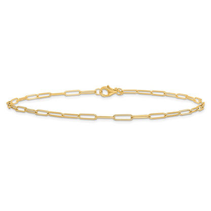 Polished Fancy Link Anklet 10"