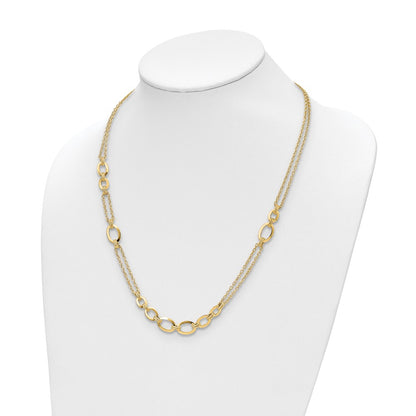 Polished Fancy Double-stranded Link Necklace 23.5"