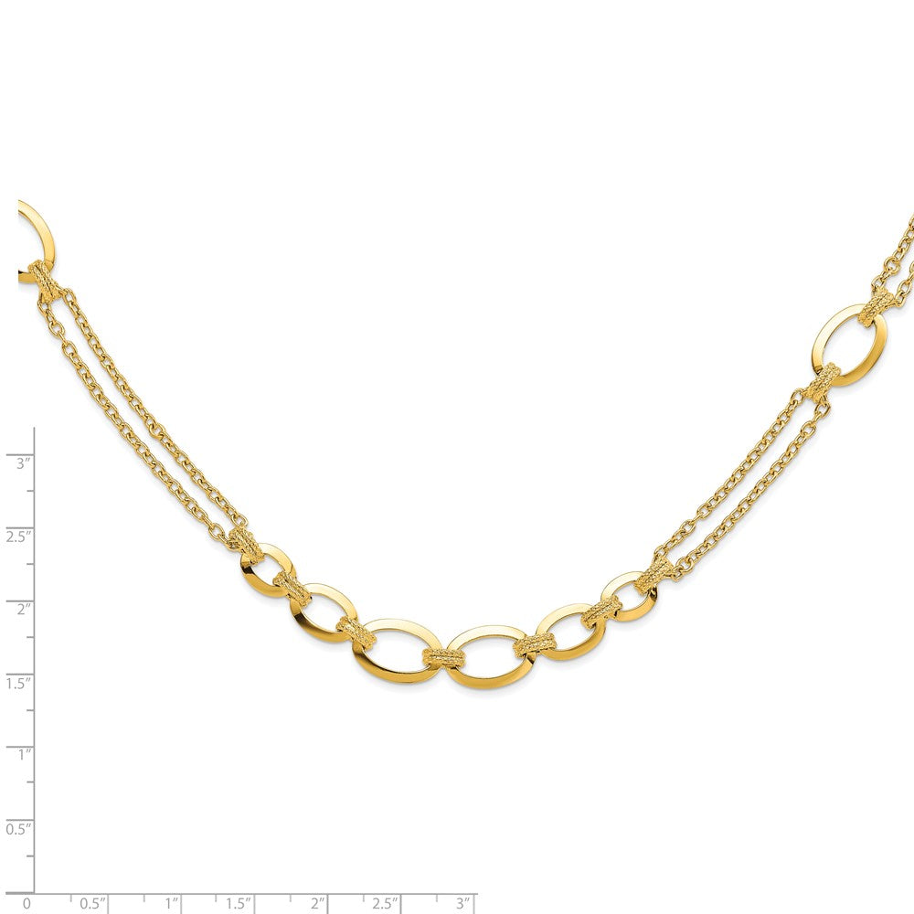 Polished Fancy Double-stranded Link Necklace 23.5"