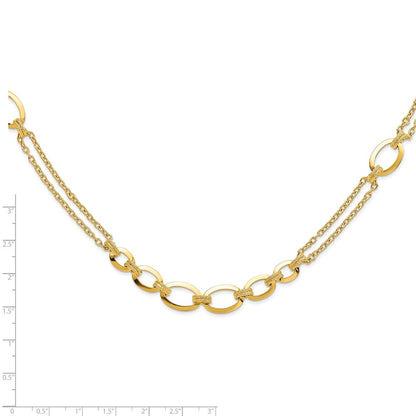 Polished Fancy Double-stranded Link Necklace 23.5"