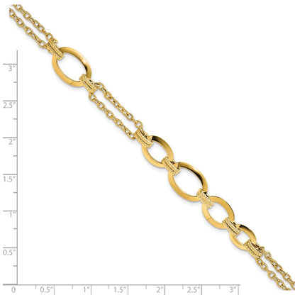 Polished Fancy Double-stranded Link Bracelet 7.5"