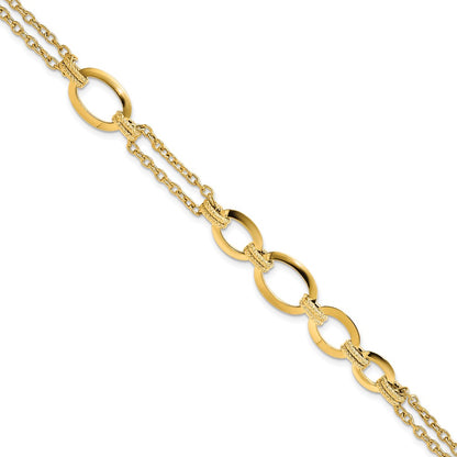 Polished Fancy Double-stranded Link Bracelet 7.5"
