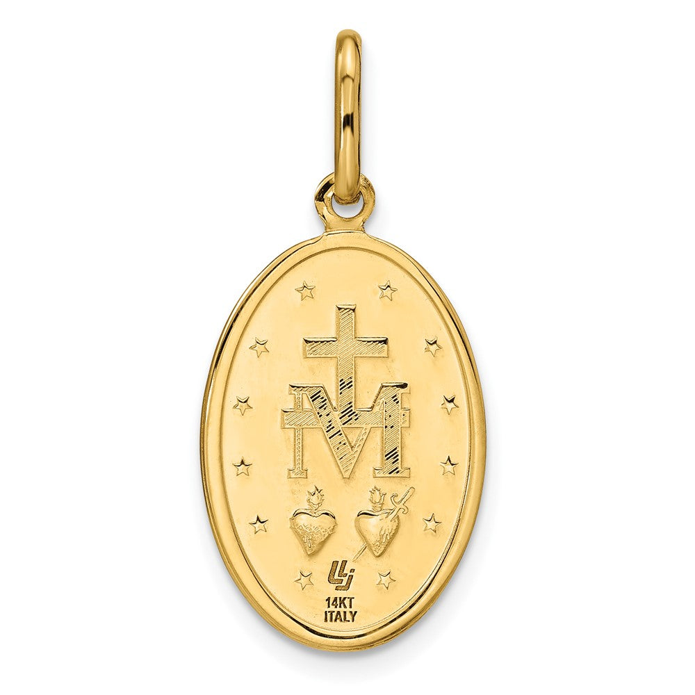 Polished and Matte Oval Miraculous Medal - 2.6g