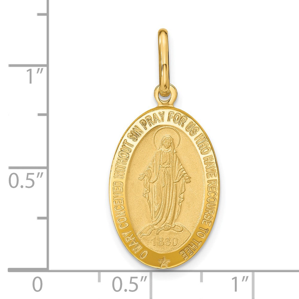 Polished and Matte Oval Miraculous Medal - 2.6g