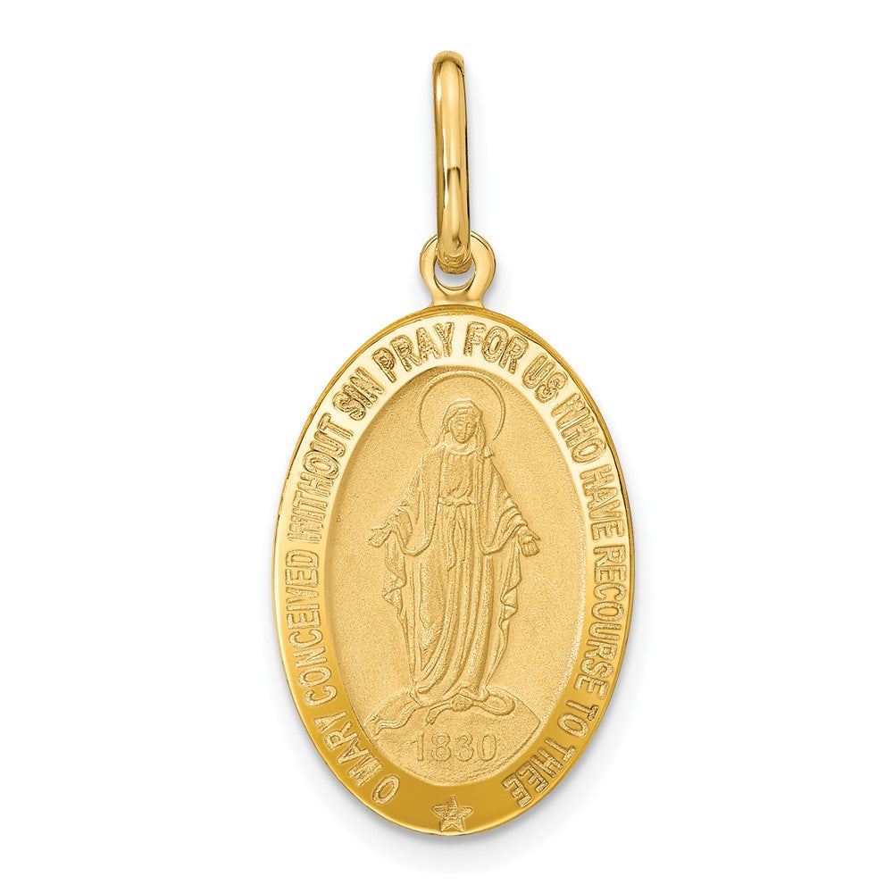 Polished and Matte Oval Miraculous Medal - 2.6g