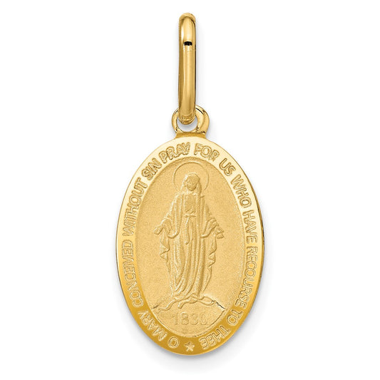 Polished and Matte Oval Miraculous Medal - 1.66g