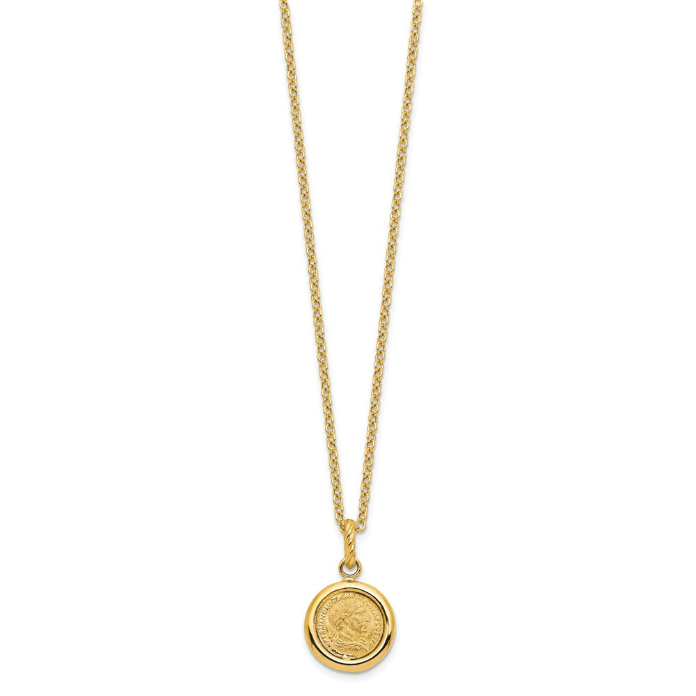 Polished and Matte Coin Necklace 18"