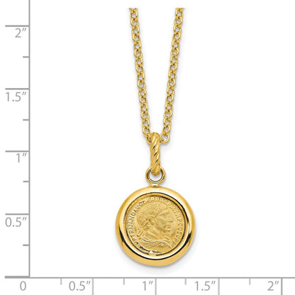 Polished and Matte Coin Necklace 18"