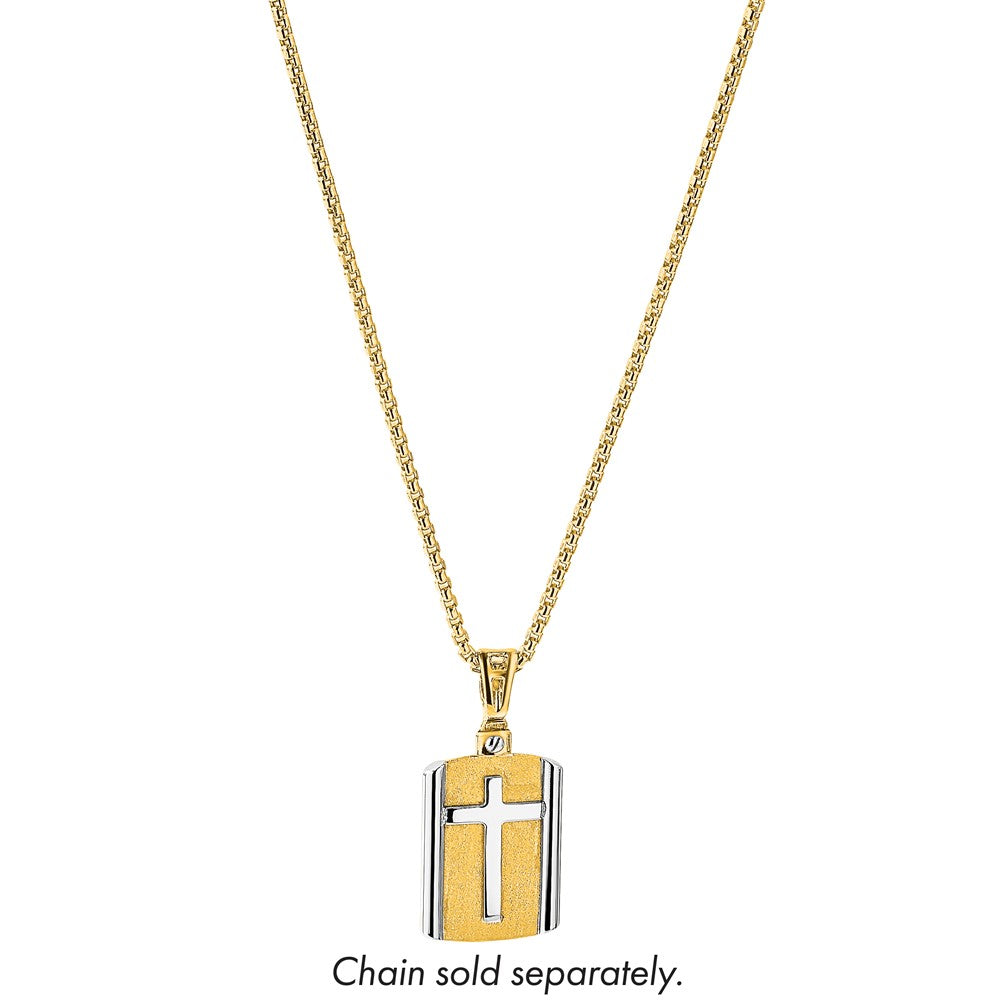 Brushed Cross Dog Tag Pendant