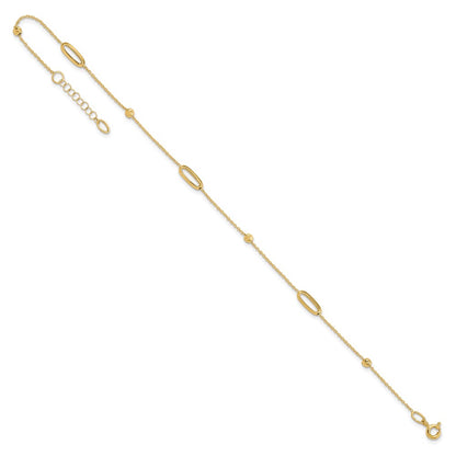 Polished Diamond-cut Beads with 1in. ext. Anklet