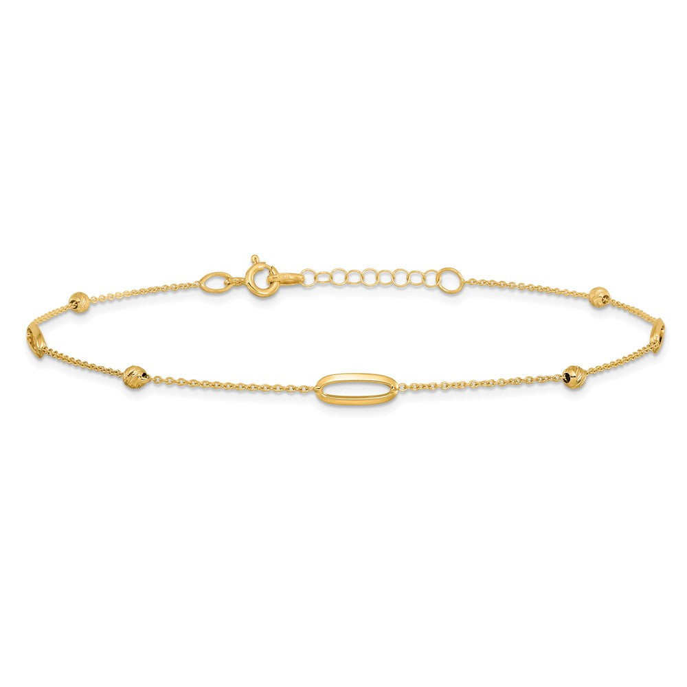 Polished Diamond-cut Beads with 1in. ext. Anklet
