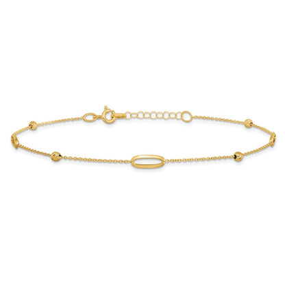 Polished Diamond-cut Beads with 1in. ext. Anklet