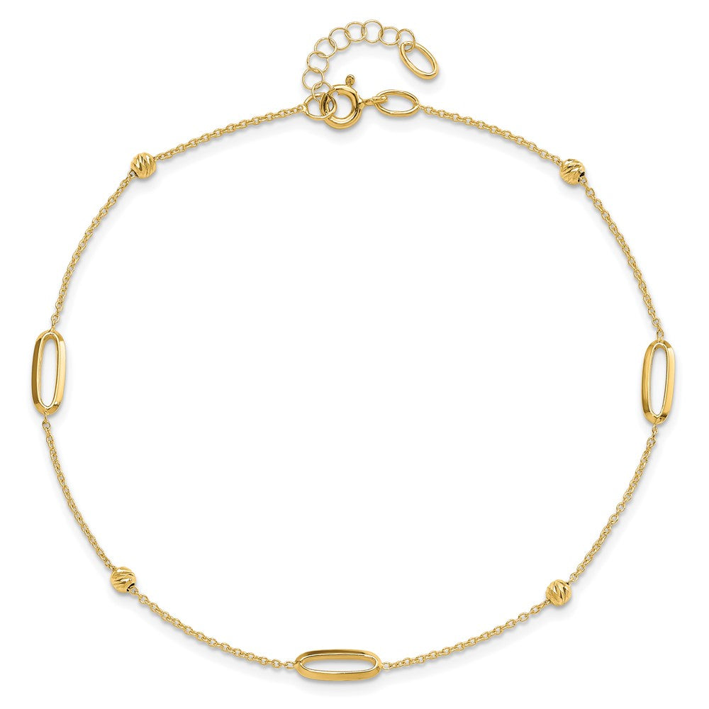Polished Diamond-cut Beads with 1in. ext. Anklet
