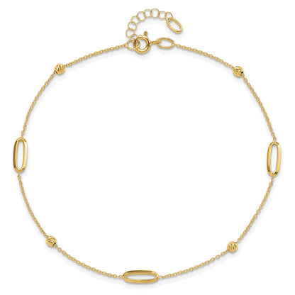 Polished Diamond-cut Beads with 1in. ext. Anklet