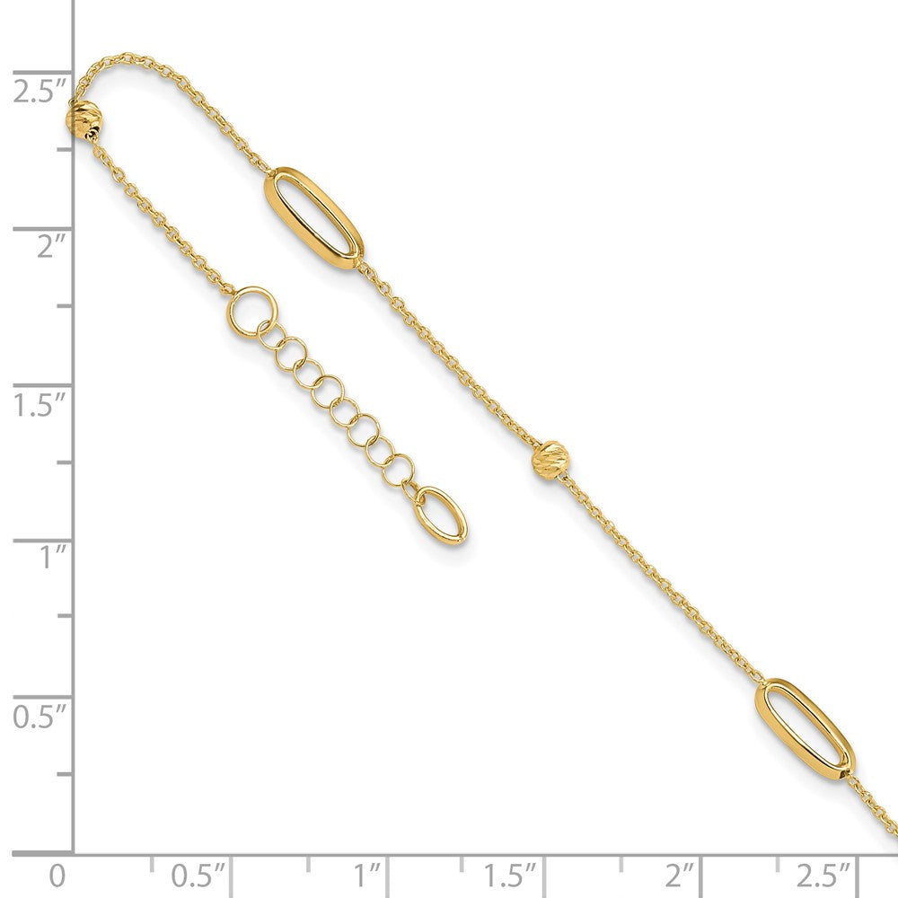 Polished Diamond-cut Beads with 1in. ext. Anklet