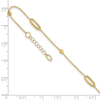 Polished Diamond-cut Beads with 1in. ext. Anklet